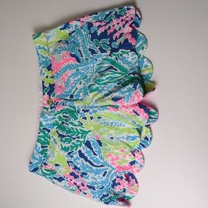 Lilly Pulitzer Buttercup Shorts Coral Print Size 0